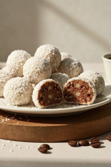 Swedish Snöbollar cookies with oats and cocoa recipe